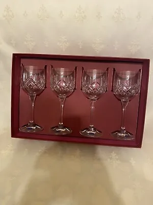 Buy Crystal Wine Glasses X 4 Hand Cut Bohemian Trafalgar . New In Box • 39.99£
