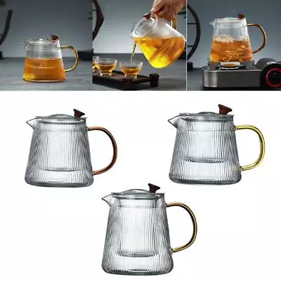 Buy Teapot With Removable Loose Tea  Infuser Thick Borosilicate • 15.62£