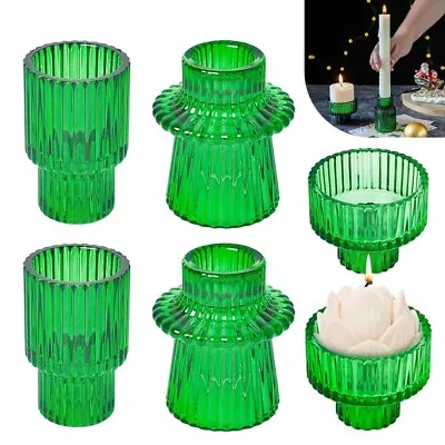 Buy 6 X Glass Candle Holders, Candlesticks, Wedding Candle Holders, Tealight Holders • 9.99£