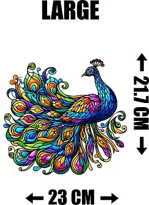 Buy Peacock Stained Glass Effect Static Cling Window Film Sticker  Gift Mirror • 9.99£