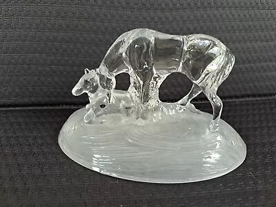 Buy Vintage Crystal Glass Horse And Foal Ornament • 10£