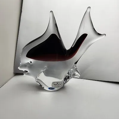 Buy Fish Art Glass Cranberry Clear Marcolin Sweden 24% Lead Crystal  • 52.96£