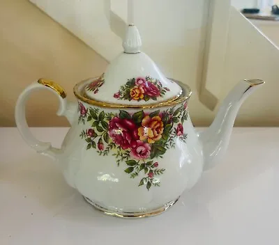 Buy Vintage English Garden Teapot Robinson Design Group Floral Roses 1989 Gold Trim • 37.40£