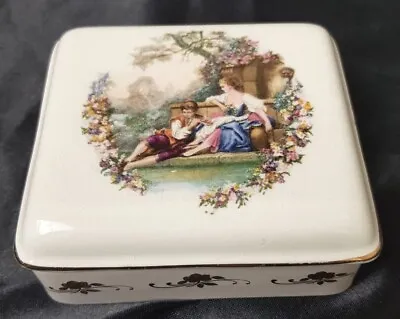 Buy VINTAGE Lord Nelson Pottery China Trinket Box Handcrafted Fragonard Lovers Vgc • 7.99£