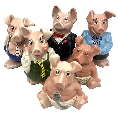 Buy Natwest Wade Money Box Pigs Full Family Set With Two Babies                  K12 • 20£