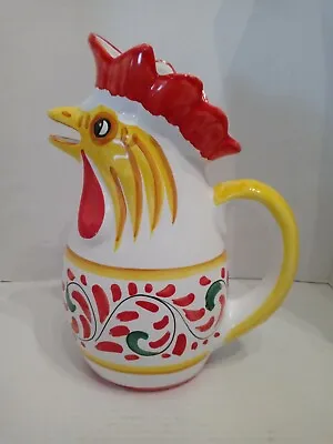 Buy Deruta Pitcher Vase Yellow Red Hand Painted Italy 11.75  • 16.32£