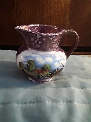 Buy Vintage Gray Pottery Lusterware Dickens Day Pitcher/creamer • 18.92£