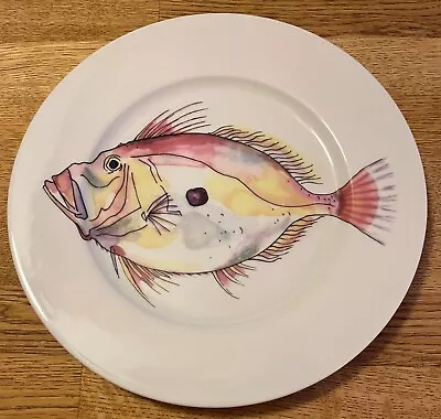 Buy Richard Bramble - Jersey Pottery - Dinner Plate - 10 1/4  - John Dory Fish • 47.96£