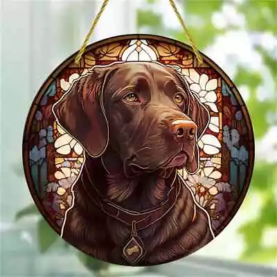 Buy Chocolate Labrador Dog Design Hanging Suncatcher Window Ornament • 5.99£