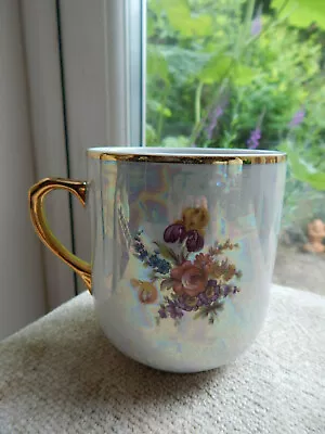 Buy Vintage Czechoslovakia Mug Pearlised Lustre Glaze Floral Mug  • 9.95£