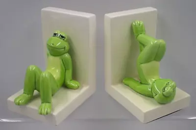 Buy Green Frog Ceramic Bookends • 20£