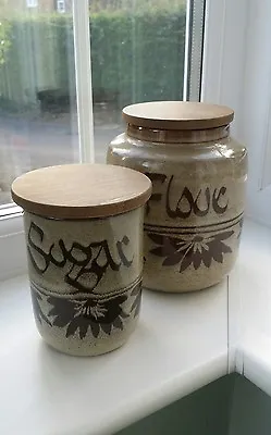 Buy Pair Of Vintage Wellhouse Studio Pottery Brixham Storage Jar &  Wooden Lid. • 26£