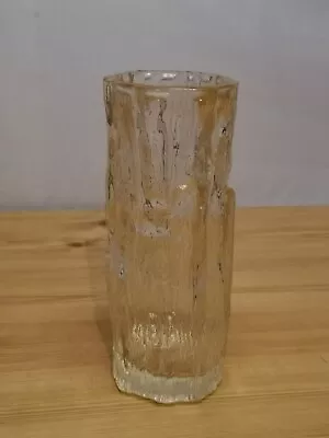 Buy Vintage 1970s Whitefriars / Ravenhead Textured Glass Vase - 8  Tall - Bark Style • 15.99£