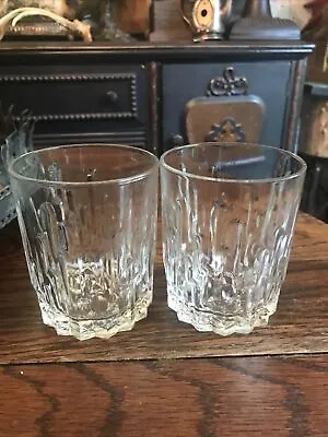 Buy 2 Mid-Century Modern Cut Glass Crystal 4” Tumbler Rocks Glasses Made In Italy • 9.45£