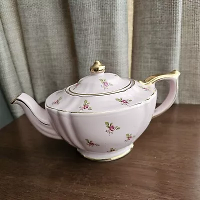 Buy Beautiful Sadler 2353 Vintage Teapot Pink Roses Design & Gold Gilding Chintz  • 50£