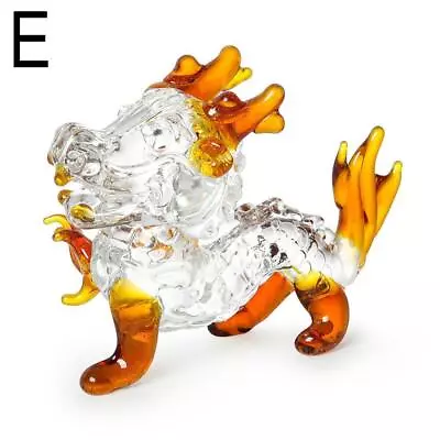 Buy Glass Crystal Dragon Figurine Ornament Exquisite Dragon Object For • 5.05£