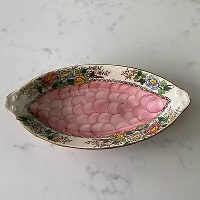 Buy MALING Pottery Lustre Ware PINK Peony Rose Plate Dish Made In Newcastle England • 10£