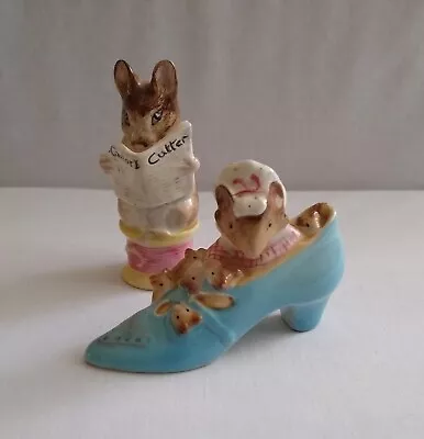 Buy 2 Beswick Beatrix Potter Figures Old Woman Who Lived In A Shoe Tailor Gloucester • 9.50£