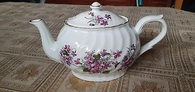 Buy Arthur Wood & Son Violet Flower Swirl Teapot 6432 Staffordshire England Est 1884 • 20£