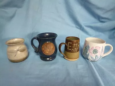 Buy Four Decorative Studio Pottery Mugs • 8£