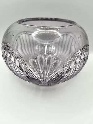 Buy Antique Lavender Cut Glass Rose Bowl 1899 • 43.43£