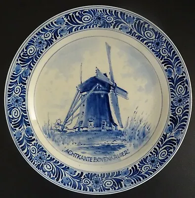 Buy Great Porceleyne Fles Royal Delft Wall Plate With Old Dutch Windmill • 122.34£