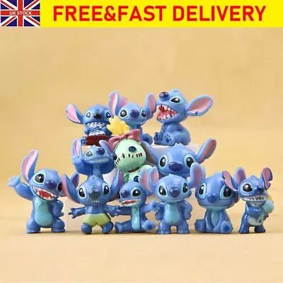 Buy Lilo And Stitch Model 12Pcs/Pack Action Figure Cake Topper Doll Kid Gift • 5.68£