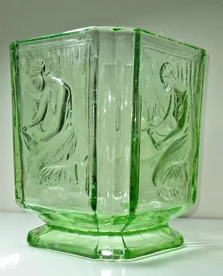 Buy 1930s Art Deco Depression Glass Sowerbys 'Pandora's Box' Biscuit Jar /Vase • 5£