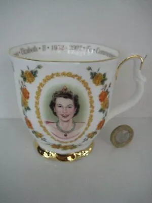 Buy Rare Royal Albert Commemorative Queen Golden Jubilee Mug Bone China England 2001 • 22.99£