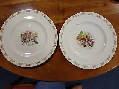 Buy 2 Royal Doulton Bunnykins Large 27 Cm Dinner Plates In Very Good Condition  • 36£