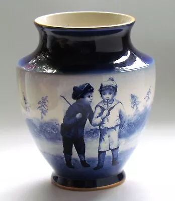Buy Lord Nelson Ware  Two Victorian Boys  Staffordshire England Porcelain Vase. • 45£