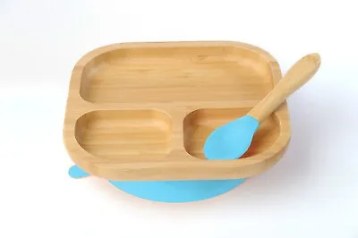 Buy Tiny Chipmunk Baby Bamboo Plate & Spoon Set With Suction - Perfect For Weaning • 8.99£