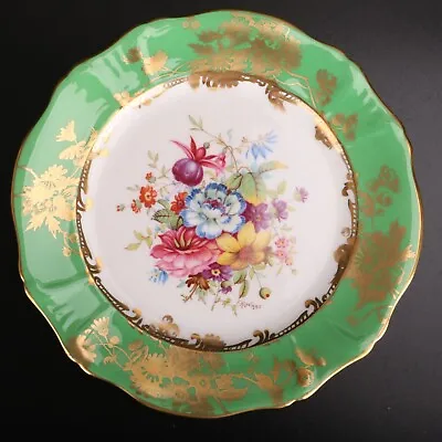 Buy Hammersley Bone China Green Plate Floral Pattern • 22.76£