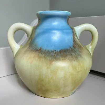 Buy Beswick Vintage Dripware Vase Twin Handle Urn Blue Green Early Mid Century No 40 • 35£