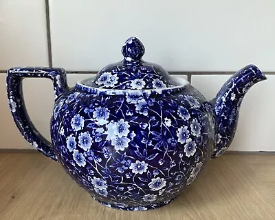 Buy Burleigh Stoneware Blue Calico 2 Pint Teapot • 35£