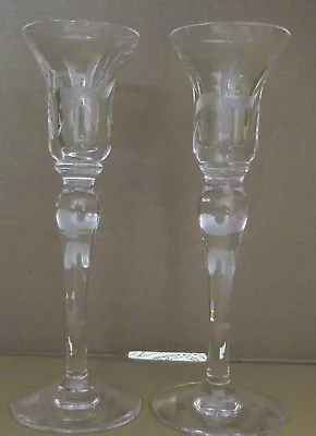Buy Royal Doulton Crystal Candle Stick Holders Etched Pair 18 Cms Tall • 11.95£