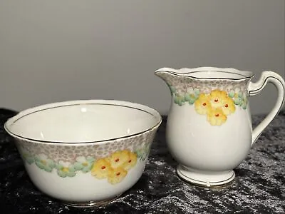 Buy Vintage Royal Standard Bone China Art Déco  Floral Milk Jug & Sugar Bowl Spring • 10£
