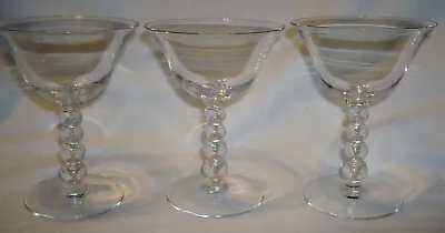 Buy Vntg Imperial Candlewick Crystal Clear Glass Ball 4 ½” Champagne Sherbet Goblets • 14.39£
