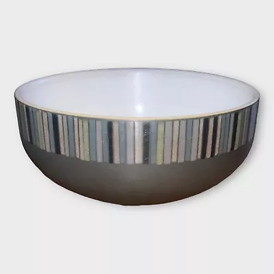 Buy Denby Jet Stripes 2x Cereal Soup Bowls 6” England Black Multicolour Discontinued • 30£