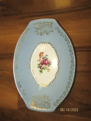 Buy FIGGJO FLINT NORWAY Baby BLUE FLORAL DISH SANDWICH TRAY CAKE BISCUITS VINTAGE • 24.99£