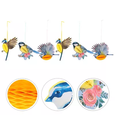 Buy 6Pcs Handmade Hummingbird Stained Glass Window Ornaments For Home & Garden Decor • 11.58£