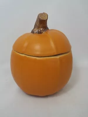 Buy 1990 PATRICIA GARRETT Pumpkin Box Soup Bowl & Lid 3 Available California Pottery • 96.05£