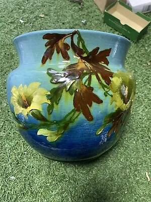 Buy BURMANTOFTS LEEDS Raised Flower Design Jardiniere Bowl Art Pottery Model #173 • 99.99£