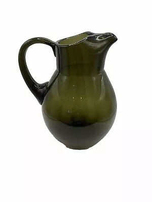 Buy Vintage Italian Olive Green Glass Jug  • 110£