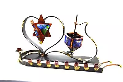 Buy Gary Rosenthal WEDDING DREIDEL Judaica Hanukkah Menorah Glass Star Of David • 188.80£