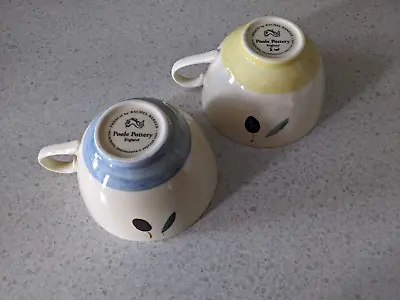 Buy Poole Pottery Fresco Two Cups Yellow & Blue Rachel Barker • 5£