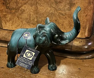 Buy Vintage Elephant 1970s Blue Mountain Pottery  Figurine Canada Green Drip • 35.97£