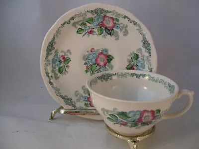 Buy Ridgways Apple Blossom Green Footed Cup & Saucer Set Vintage England 1930's • 16.24£