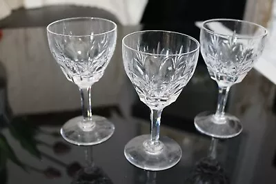 Buy 3 X Vintage Royal Doulton Cut Crystal Hexagon Stem Small Wine Glasses Stamped • 16£