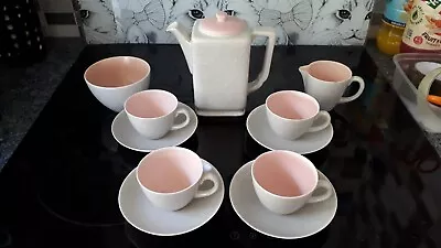 Buy Poole Pottery Twintone Pink & Seagull Grey Water & Milk Jug Sugar Bowl Etc Lot • 11.99£